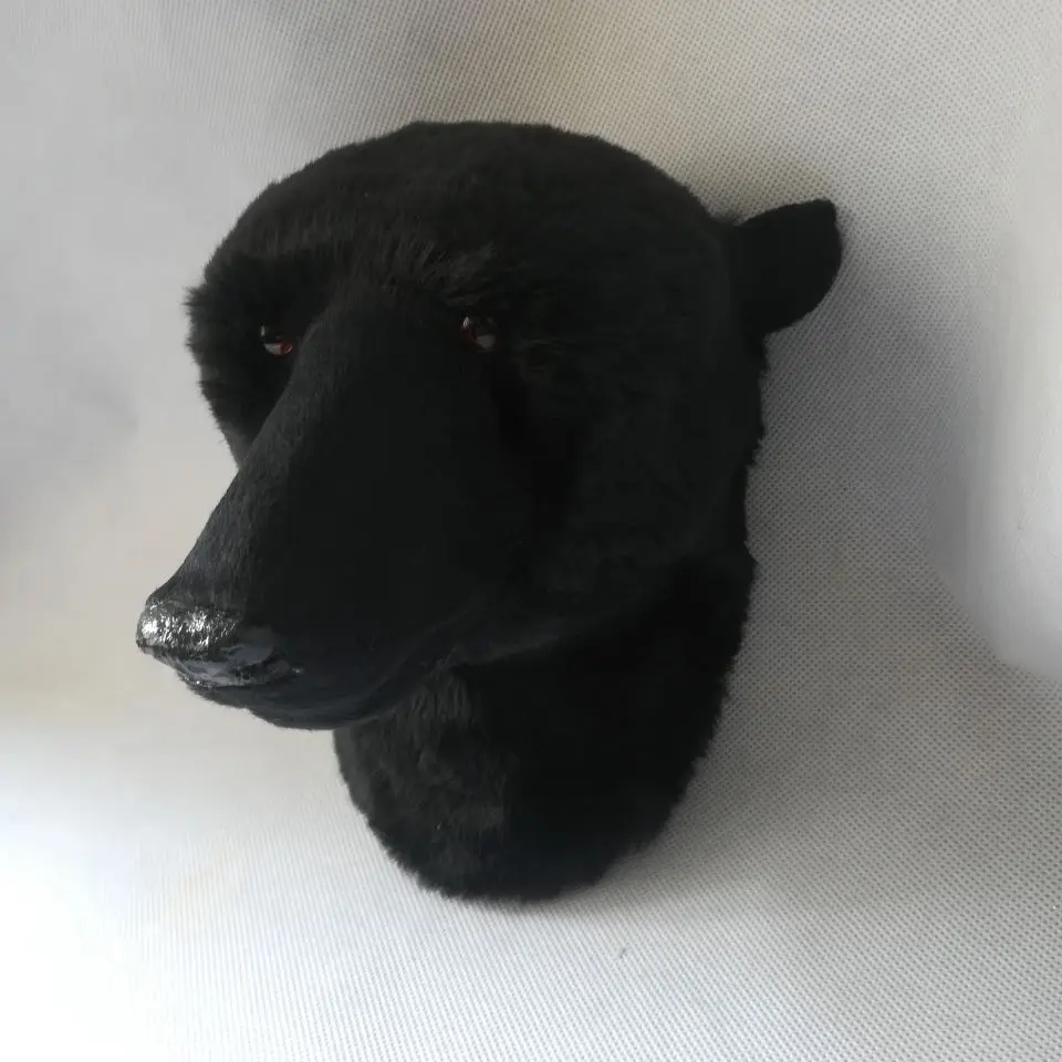 

Игрушка из полиэтилена и меха черного медведя, 20x17 см