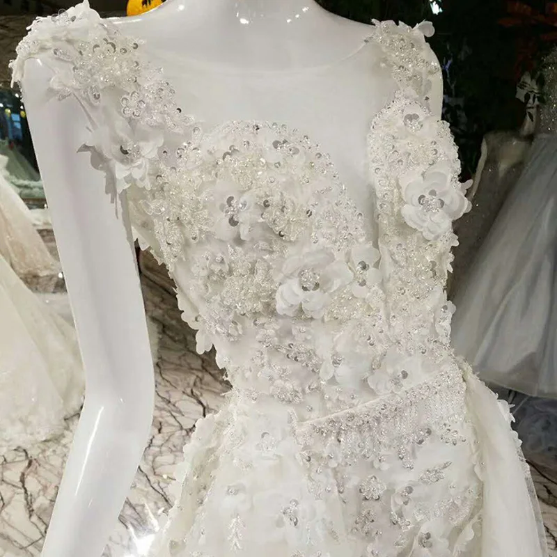 Роскошное Русалка свадебное платье со съемным шлейфом бисерная шнуровка труба