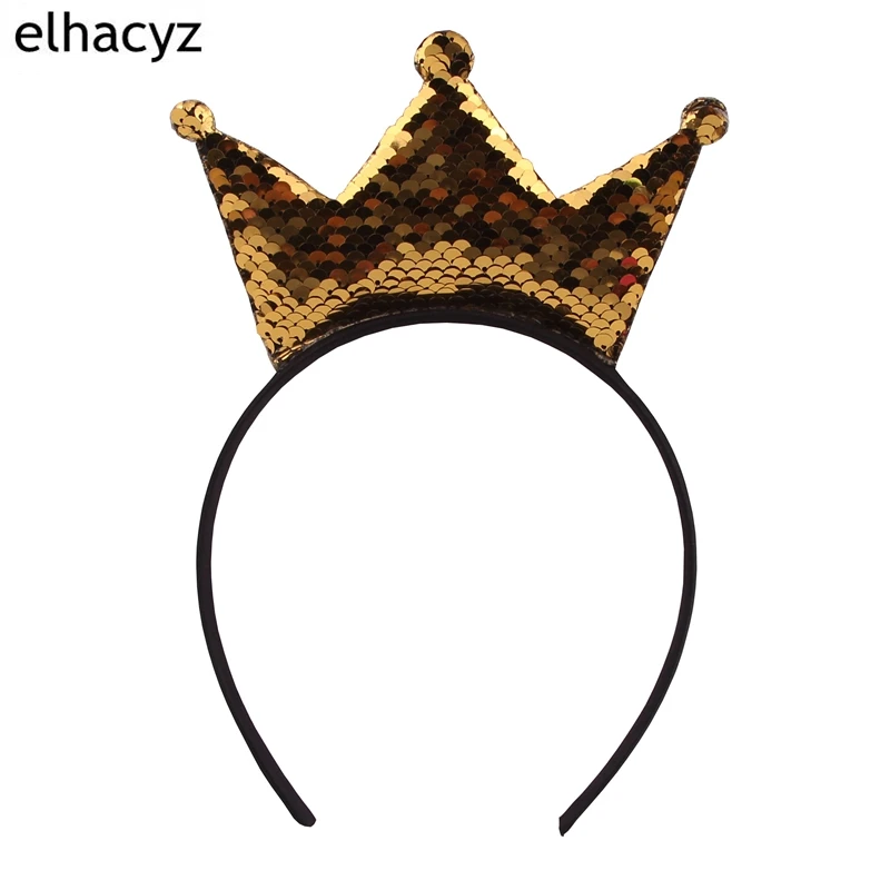 B4 10 шт./лот дети двусторонние пайетки корона диадемы Hairband DIY Бутик Дети жесткое оголовье Grils аксессуары для волос - Цвет: B4