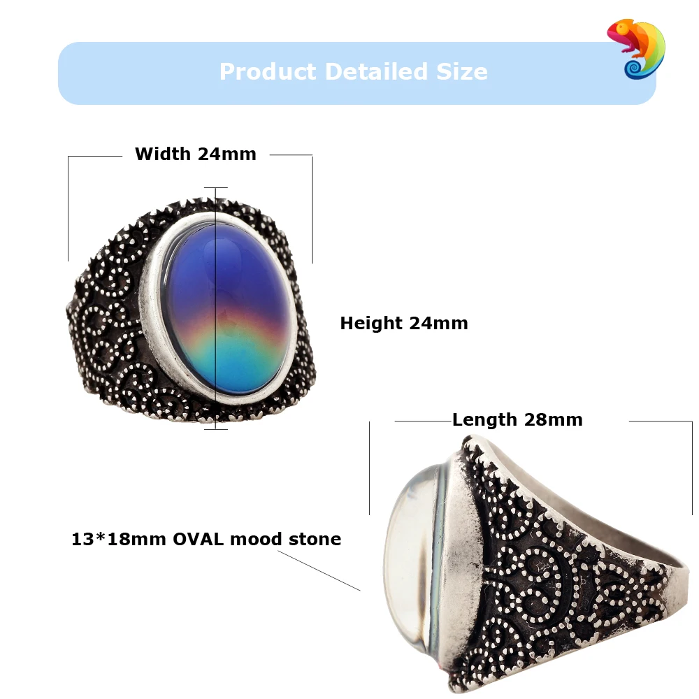 Женское кольцо в стиле ретро|mood ring|color changing mood ringrings for women |