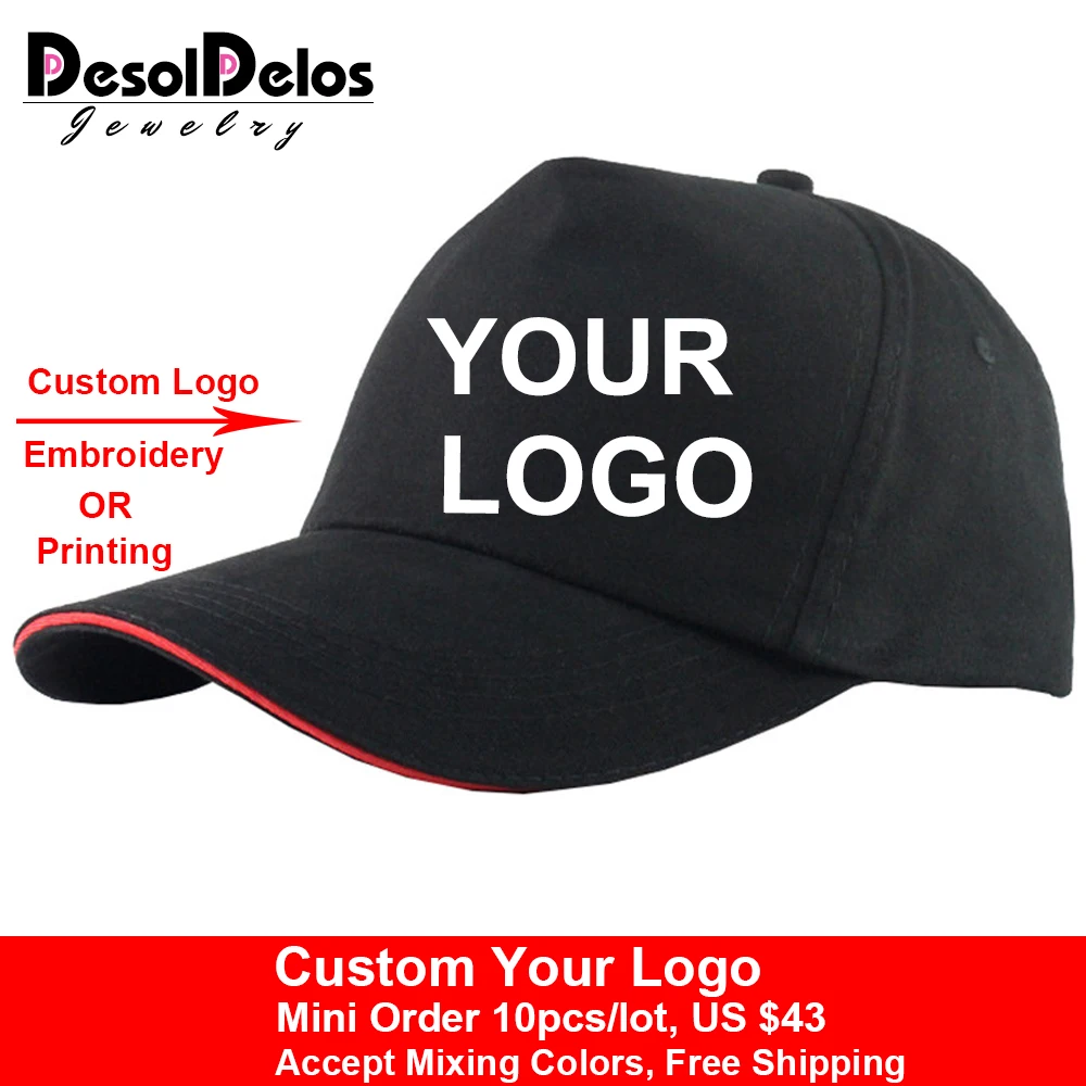 2023 Hot Custom baseball Cap Trucker Caps Fastener Tape adjustable Hat Logo Custom print Text picture personalize 10pcs/lot