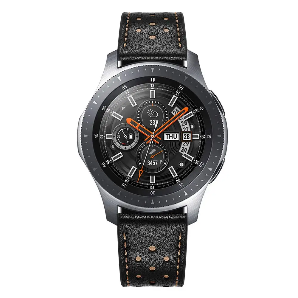 Кожаный ремешок для часов 20 мм 22 мм для samsung Galaxy Watch 46 мм gear S3 S2 быстросъемный ремешок для часов samsung Galaxy Watch 42 мм