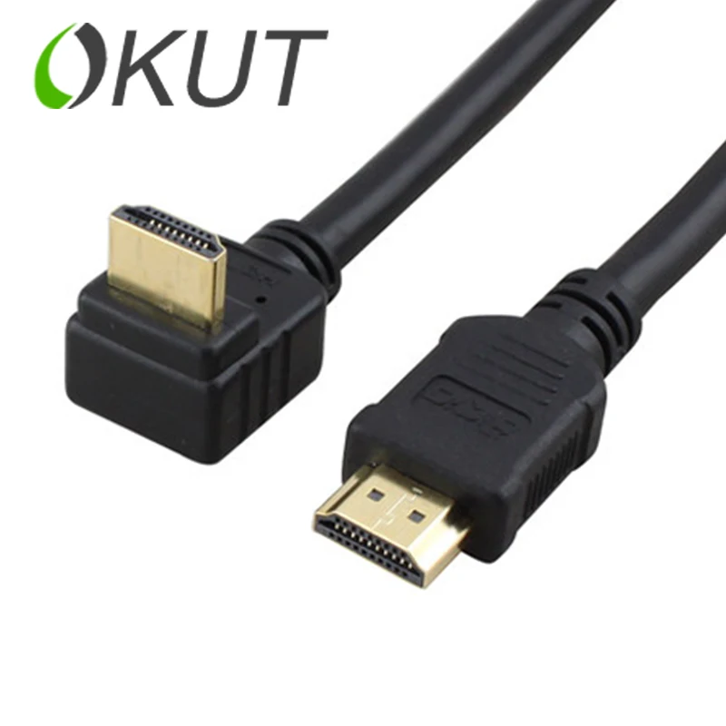 Okut HDMI версии 2.0 90 градусов локоть компьютер подключенный ТВ 4 К HD кабель 1 м 1.5 2