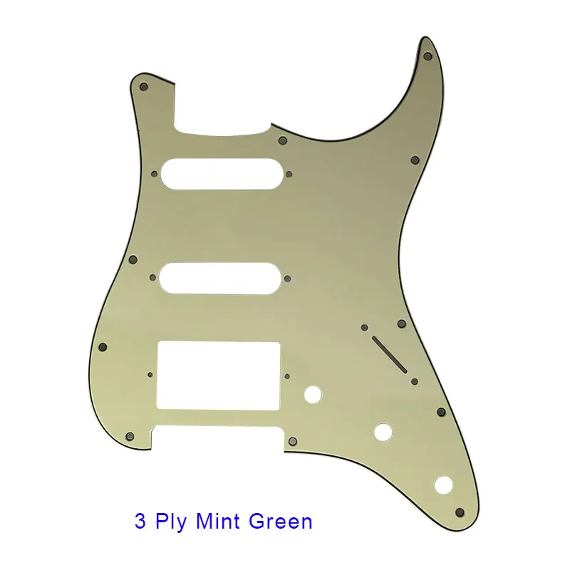 3Ply Mint Green Качественные электрогитары Для США \ Мехико Fd Stratocaster 11 отверстий HSS PAF хамбакер гитара накладка царапина пластина - Цвет: 3Ply Mint Green