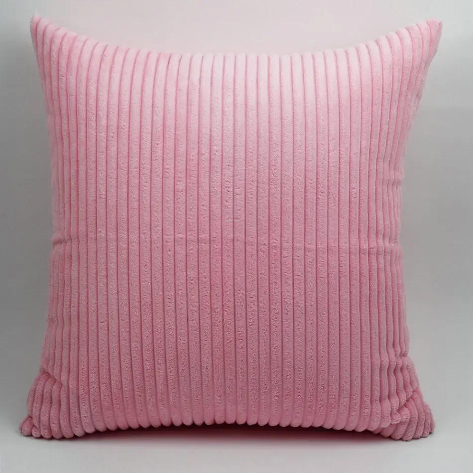 pink Для диванных подушек, наволочки для подушек в полоску вельвет 30x45/40х40/размером 45*45/40x60/50x50 мм/55x55/60x60 см Декоративные пледы подушка для дома наволочка крышка - Цвет: pink