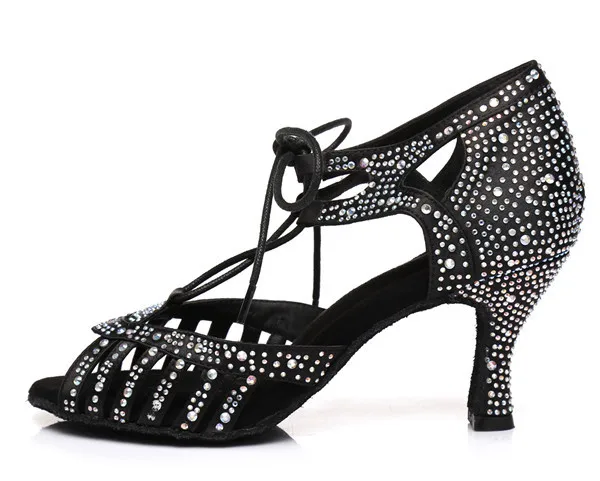 black 7.5cm Г. модные туфли для Бальных и латиноамериканских танцев женские туфли на высоком каблуке с мягкой подошвой красного, черного цвета, устойчивые женские танцевальные туфли для латиноамериканских танцев обувь женская - Цвет: black 7.5cm