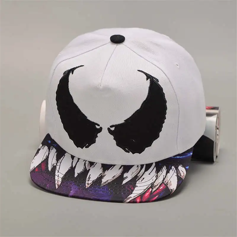 YY17502 New Adult 3D Cute Devil Eyes Embroidery Baseball Caps Cat Ear Horn Rivet Plaid Snapback Cap Metal M Emble Punk Cap Hats YY175 - Color: YY17502