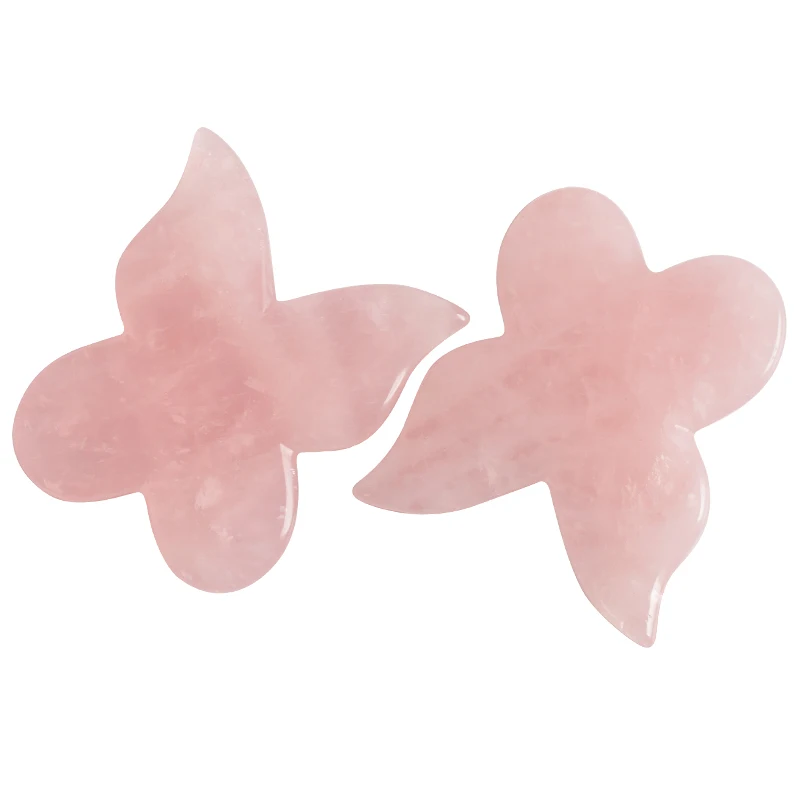 Натуральный розовый кварц бабочка GuaSha подарок Спа Уход за здоровьем красота для
