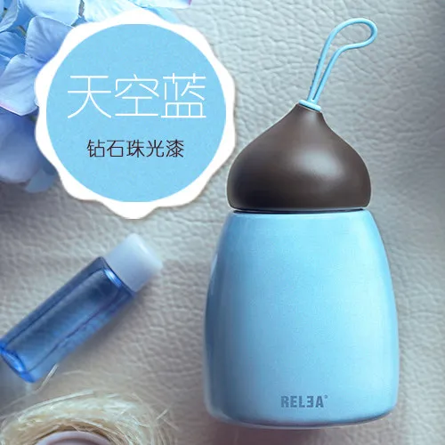 260ml baby blue 260 ml Кулинария для детей Jar вакуумной изоляцией Нержавеющая сталь герметичным пищевой термос Горшочек для закусок горячая холодная бутылка для сока воды - Цвет: 260ml baby blue