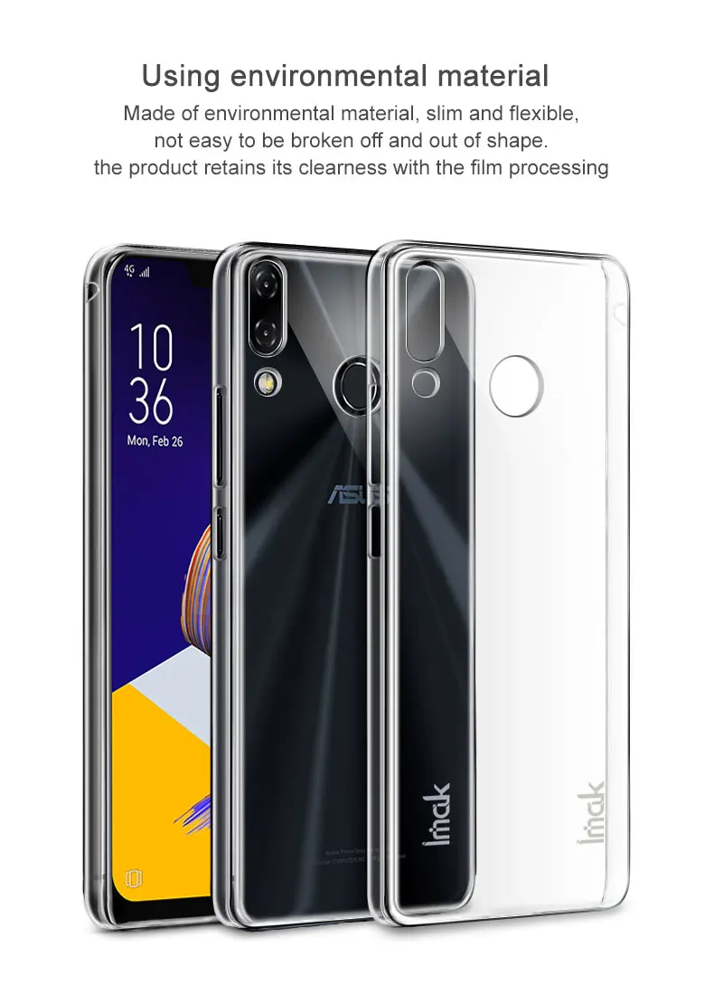 Для ASUS Zenfone 5 Zenfone 5Z чехол ZE620KL ZS620KL Imak жесткие чехлы Прозрачная защитная задняя крышка Кристальный чехол для телефона