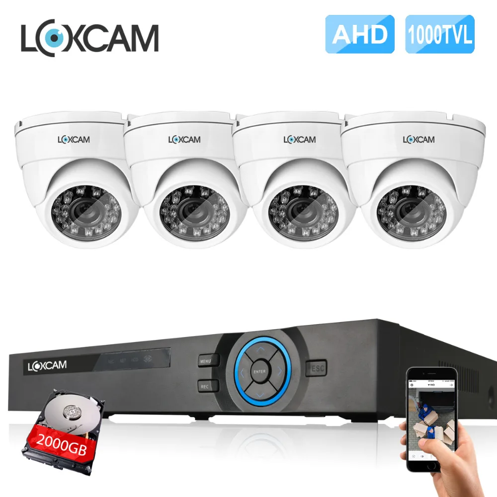 Система видеонаблюдения LOXCAM камера системы безопасности 4CH HDMI 1080P DVR 4Pcs 1000TVL|dvr