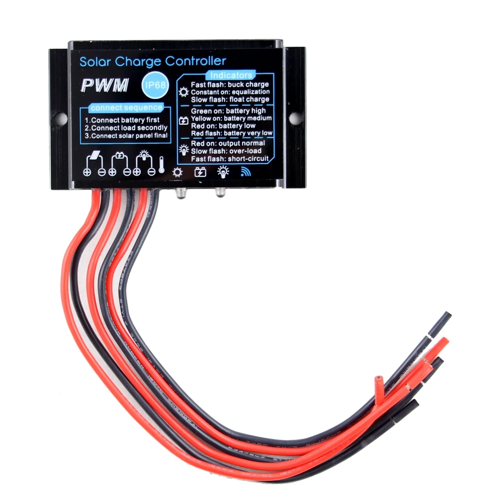 Мини PWM регулятором солнечного заряда контроллер 10A 12V 24V Водонепроницаемый IP68 нагрузки работать в течение 24 часов, солнечный регулятор Солнечные энергетические установки