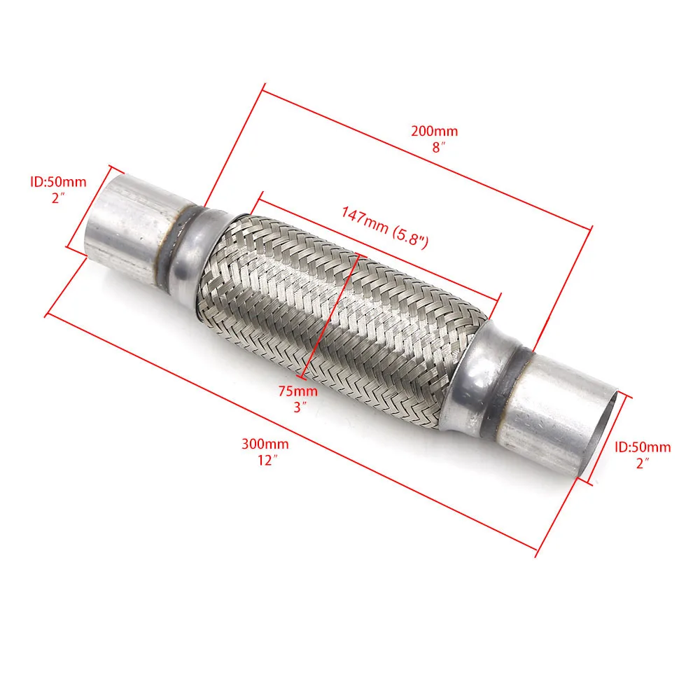 CNSPEED 2 &quotx 8&quot x 12 &quotВыхлопная Гибкая Автомобильная труба Сильфон 201 из
