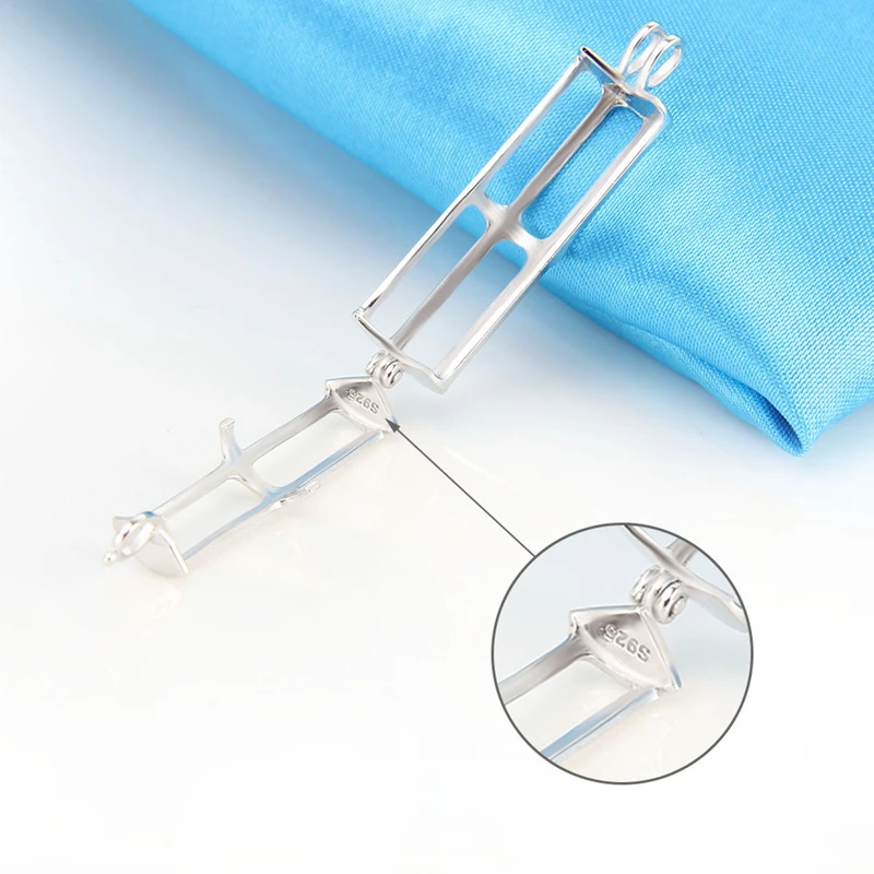 Длинный кулон в виде цилиндрической клетки из серебра 925 пробы SC262SB|pendant charms|pendant