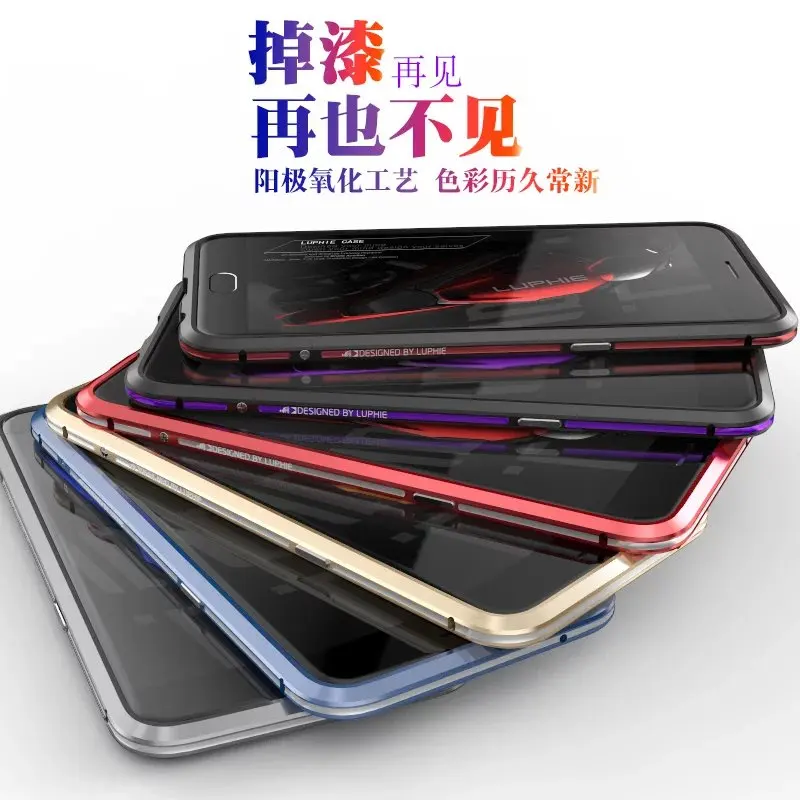 Luphie luxury Double Color Ultra Thin Aircraft Metal Frame Case for OPPO R9S Aluminum Bumper Protective Hard Sleeve |