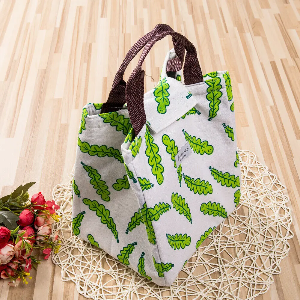 Термоизолированный Ланч бокс с цветочным рисунком Сумка тоут Bento сумка для ланча