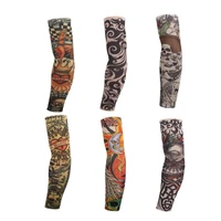 elastic tattoo sleeve 1pcs riding uv care nylon stretchy arm stockings 24 colors to choose outdoor fake temporary tattoo sleeves