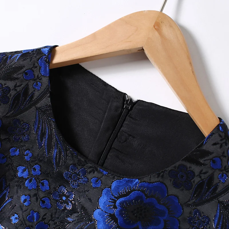 Новинка, винтажное элегантное платье, vestidos, темперамент, тонкие платья, высокая талия, цветок, без рукавов, платье для вечеринки, жаккардовое летнее платье для женщин
