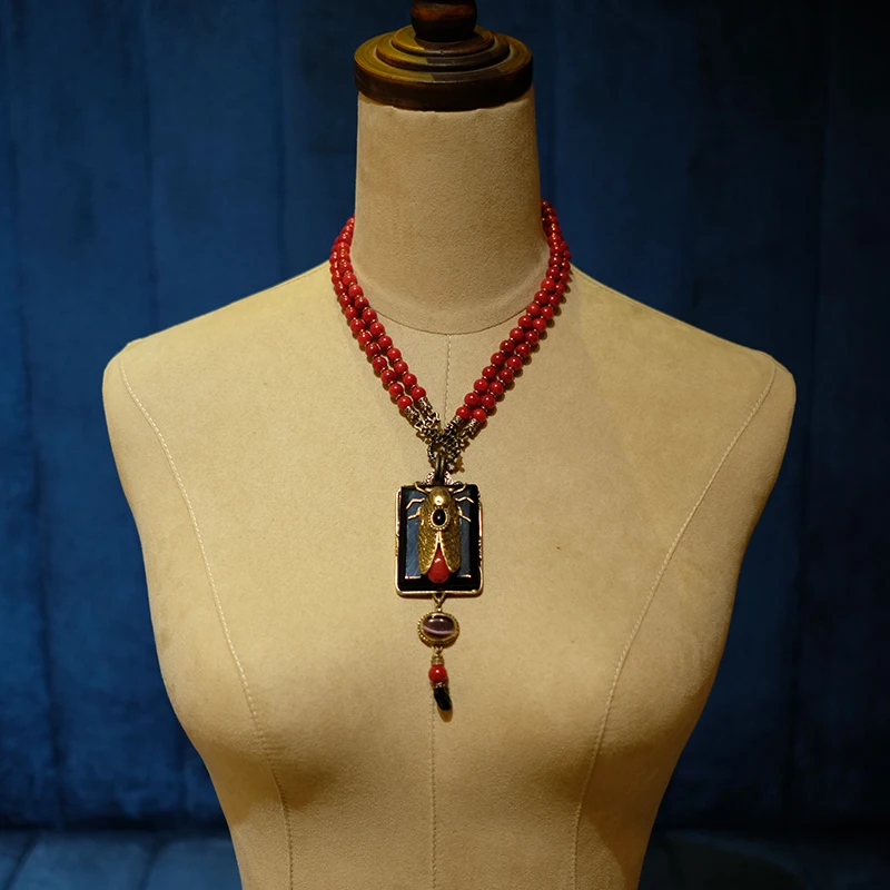 Бутик Amorita винтажный дизайн cicada Keratoisis ожерелье|designer necklace|necklace designernecklace necklace |