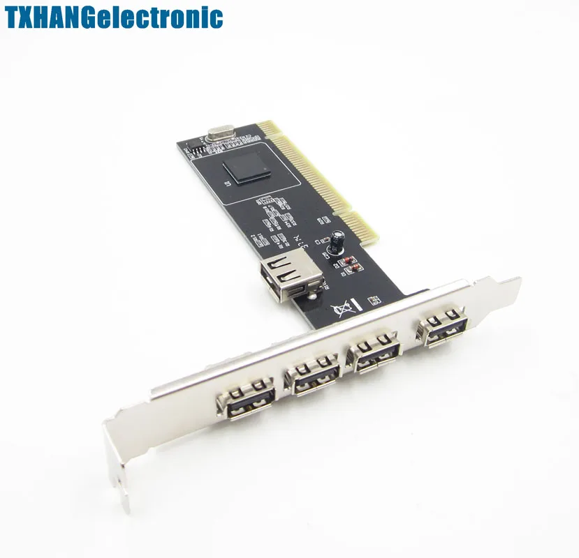 New High Speed 480Mbps 5 Port USB 2.0 PCI Hub Card Controller Adaptor Module | Электронные компоненты и