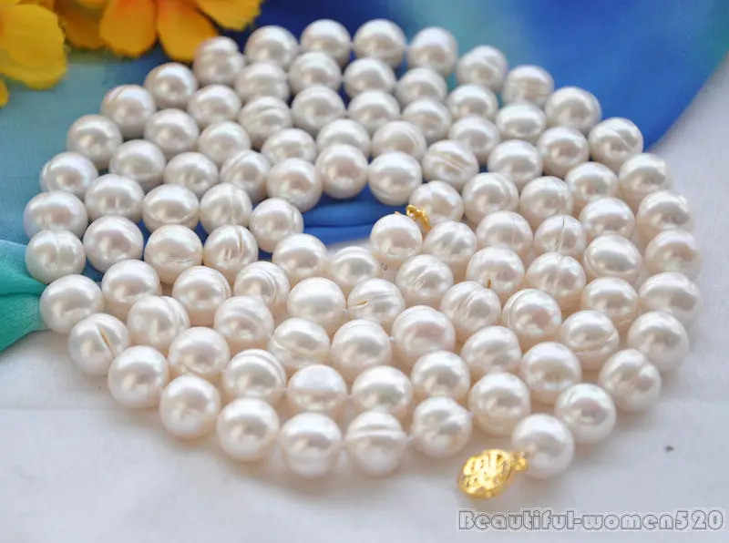 

Z5905 Lustre 50" 13mm white round FRESHWATER CULTURED pearl necklace