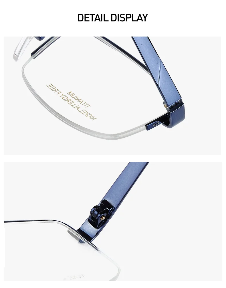 SEIKO Pure Titanium Glass Frame for Men Myopic Nearsighted Minus Glasses Man Half Rimless Optical Spectacles Frames HC1010