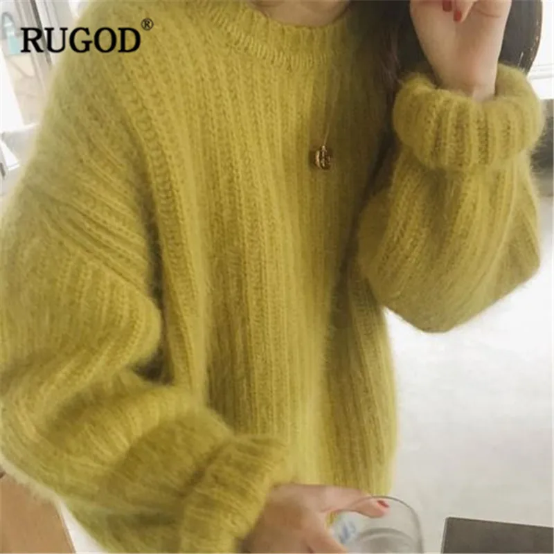 RUGOD/Винтажные модные однотонные женские свитера большие размеры повседневные