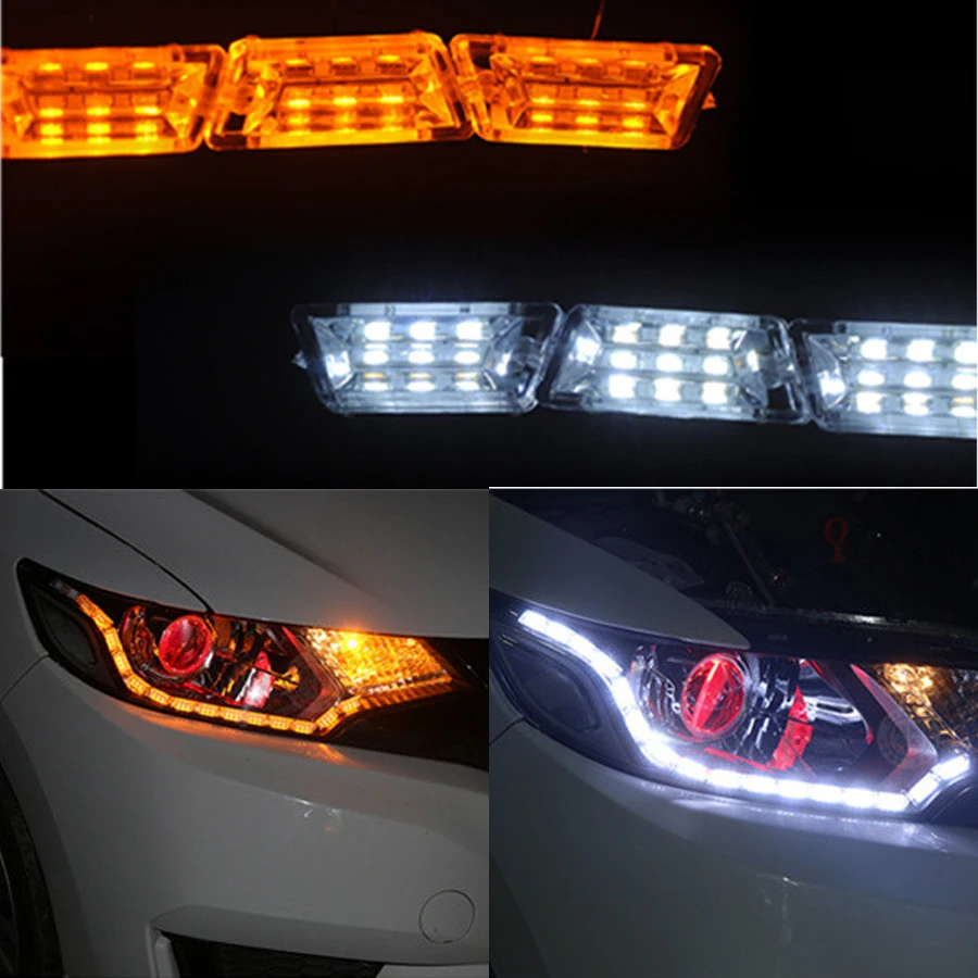 1 пара универсальные светодиодные ленты для поворотников 50-69 см