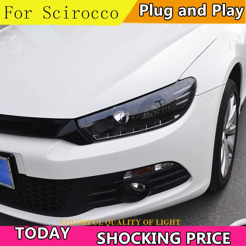Doxa автомобильный Стайлинг для VW Scirocco фары R светодиодный ные DRL линзы двойной луч