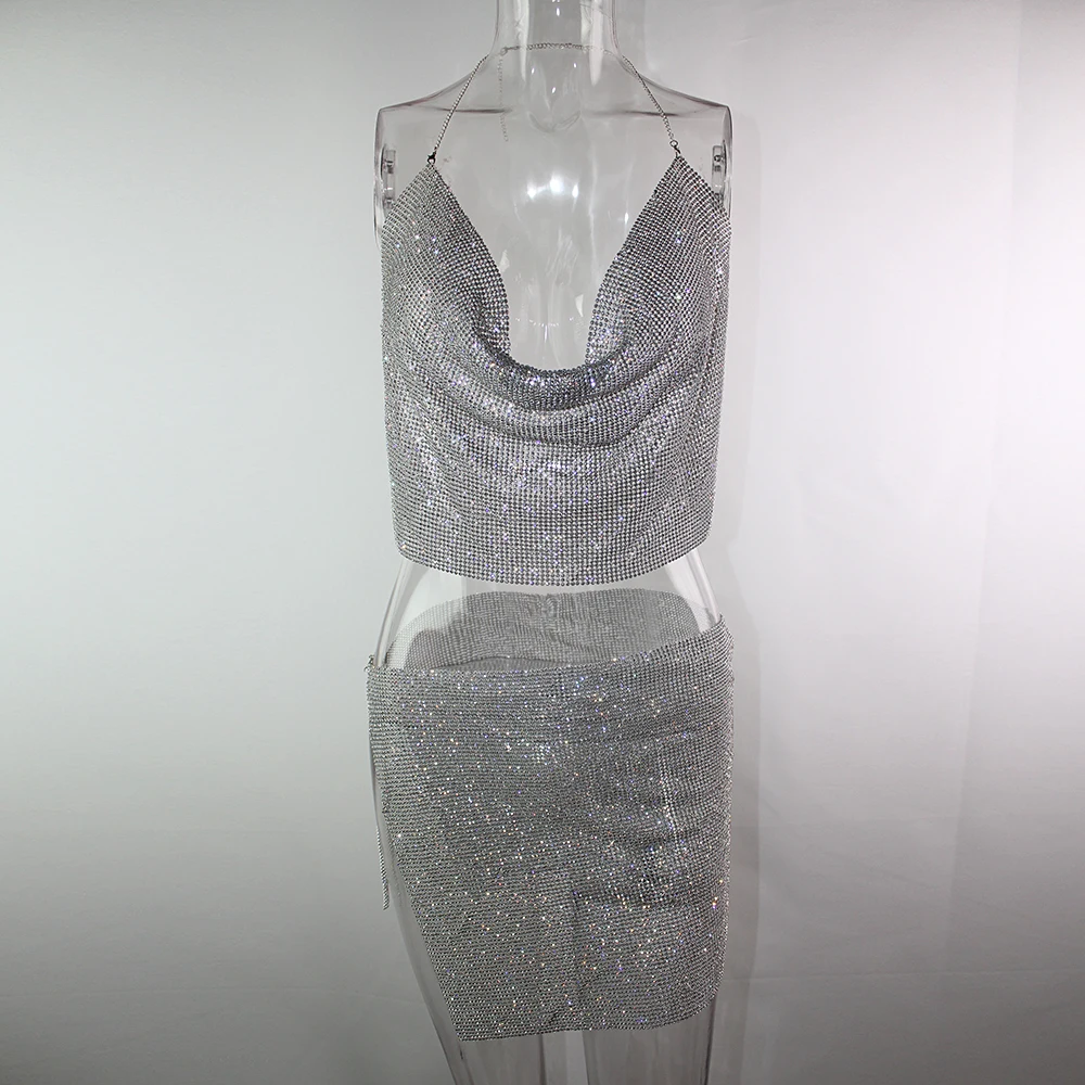 2018 сексуальная юбка и женские комплекты с открытой спиной лямкой на шее