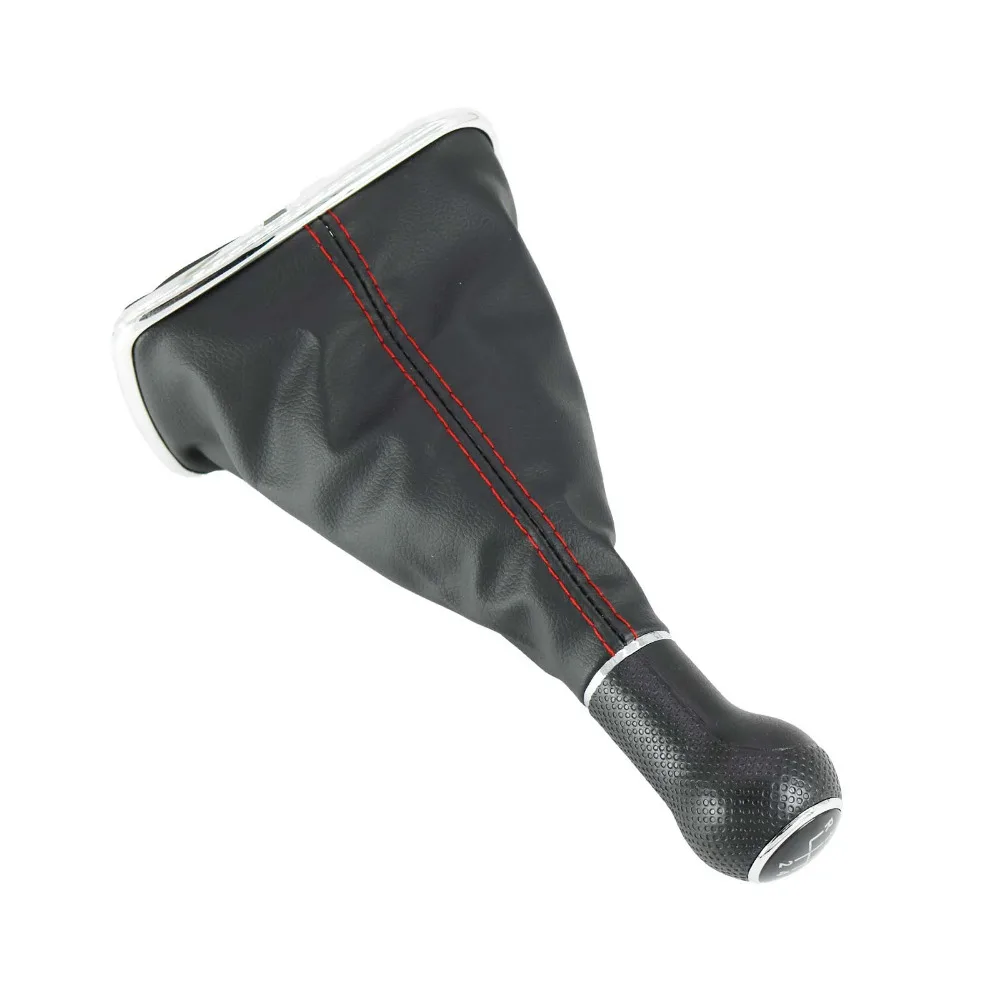 6 Speed Gear Shift Knob With Boot And Red Line For VW Golf 4 MK4 1998 19999 2000 2001 2002 2003 2004 2005 2006 | Автомобили и