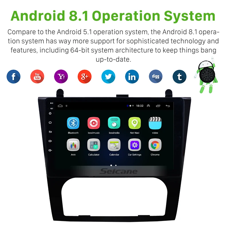 Автомобильный мультимедийный плеер Seicane 2 Din 9 дюймов Android 2008 GPS для Nissan Teana ALTIMA 2009-2012