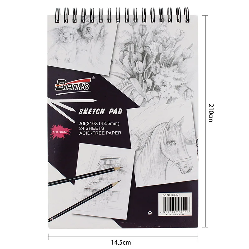 Bianyo Art Sketch Book A3/A4/A5, бумага для рисования, офисные принадлежности, блокнот, дневник, рисование, милая канцелярская книга - Цвет: 01