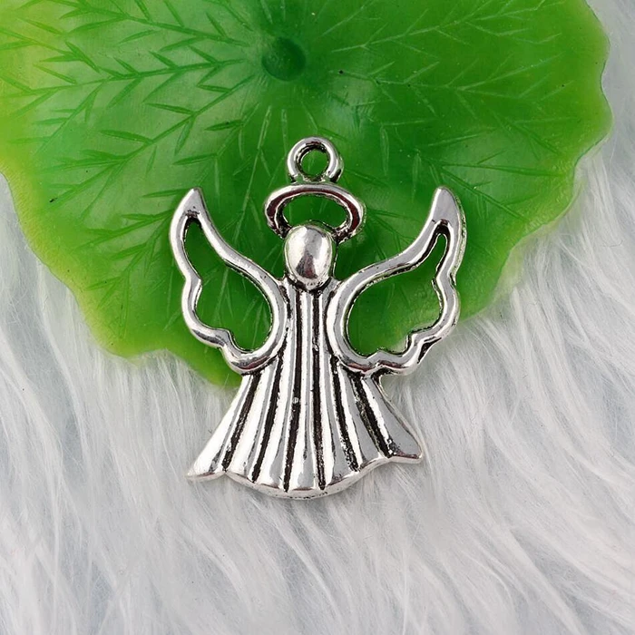 Смешанные винтажные серебряные пирсинг Ангел Летающий шармы подвеска в форме