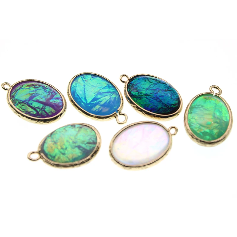 4pcs 15x23mm Double-Side Copper Plated Drop Resin Charm Pendant Earring For Jewelry Making Fit Handmade DIY Bracelet Necklace | Украшения и