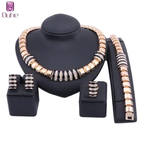 exquisite nigerian wedding fashion african beads jewelry sets crystal dubai gold color jewelry set wedding accessories