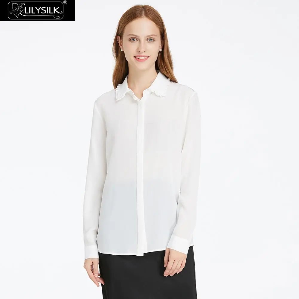 LilySilk блузка Сладкий тягучий Край Дамы Распродажа