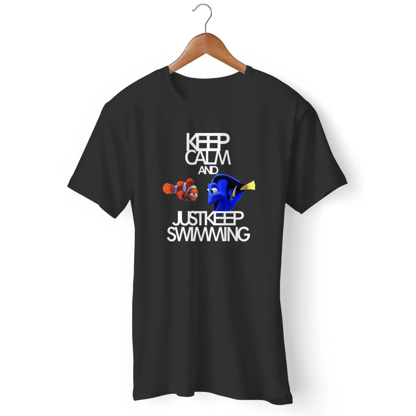 Keep Calm And просто держать Swimminger В поисках Немо Дори мужчина и женщина футболка