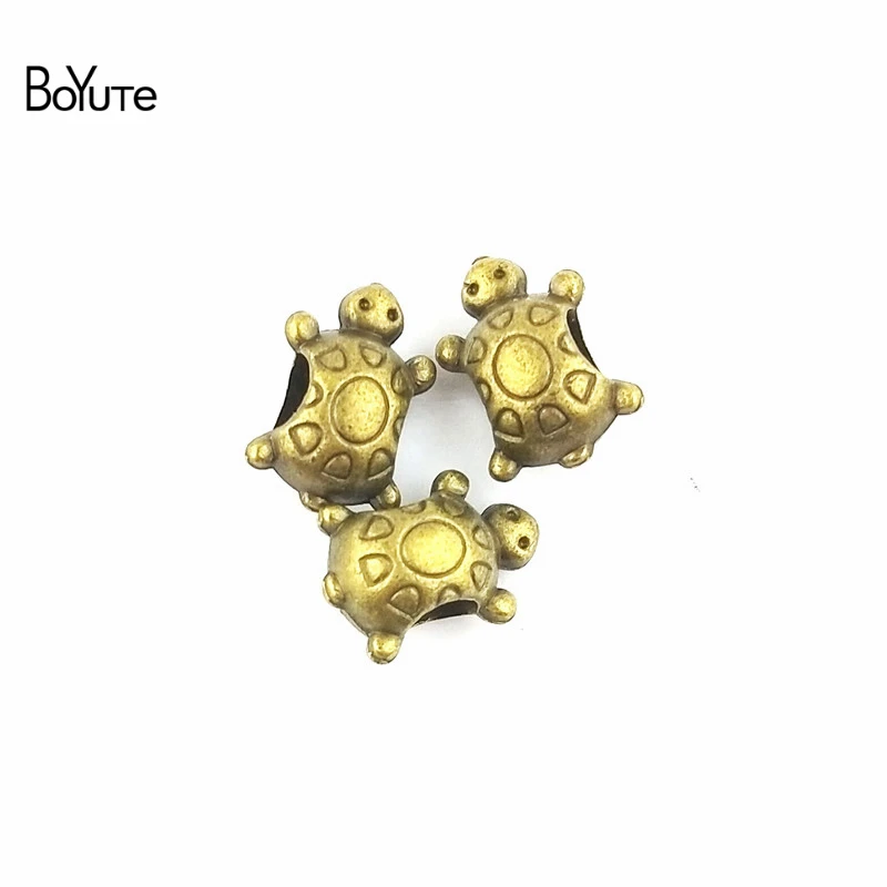 

BoYuTe (50 Pieces/Lot) 15*10*8MM Antique Bronze Silver Plated Zinc Alloy Vintage Big Hole Tortoise Bead Diy Jewelry Making Beads