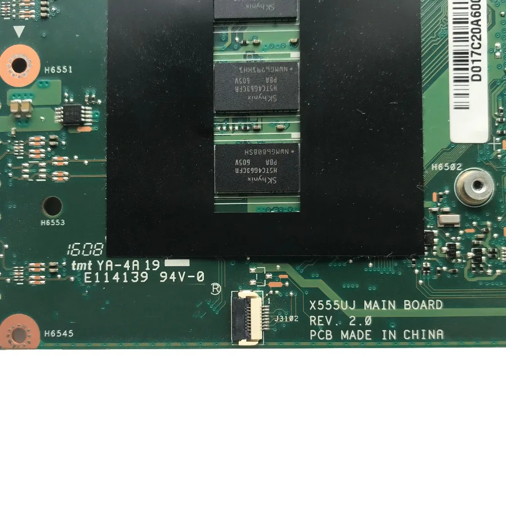 Материнская плата для ноутбука Asus X555UA X555UJ REV: 2 0 с процессором i7-6500u 50 ГГц 4 Гб RAM DDR3L