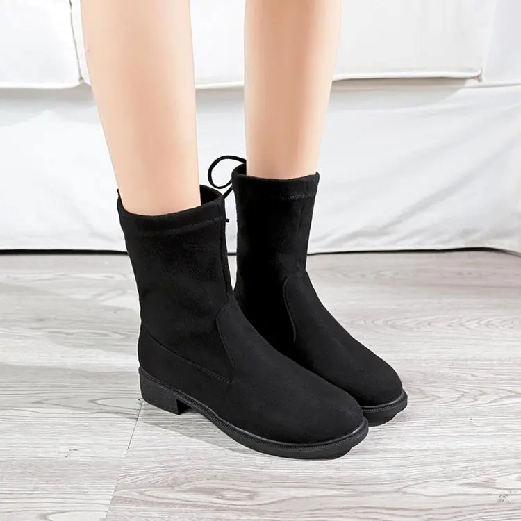 Aleafalling/женские сапоги без шнуровки уличные стильные женские до середины икры