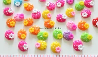 250pcs resin flatback cute glitter strawberry cabs with rhinestone diy scrapbook hair bow and flower centers