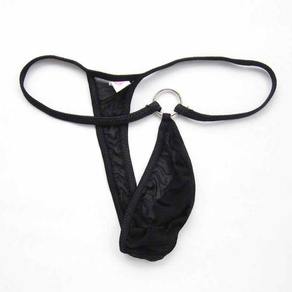 Мужской купальник с ремешками в кольце прозрачные трусики танга jockstrap