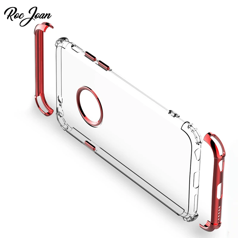 Roc Joan 3 в 1 прозрачный чехол для Apple iPhone X XR XS Max 6 6S 7 8 Plus противоударный мягкий