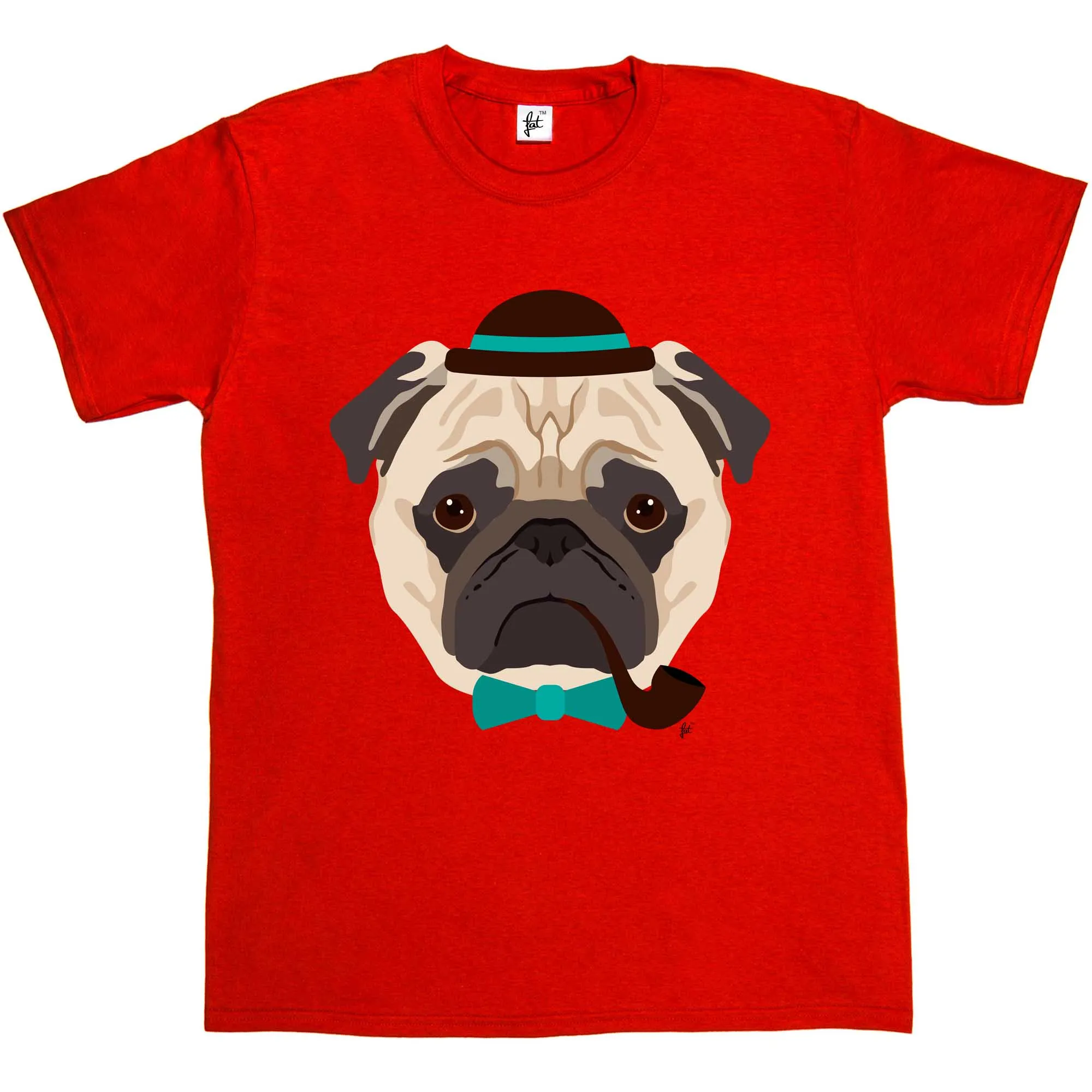 Новинка 2019 Мужская модная футболка Mr Pug с бабочкой и галстуком популярная