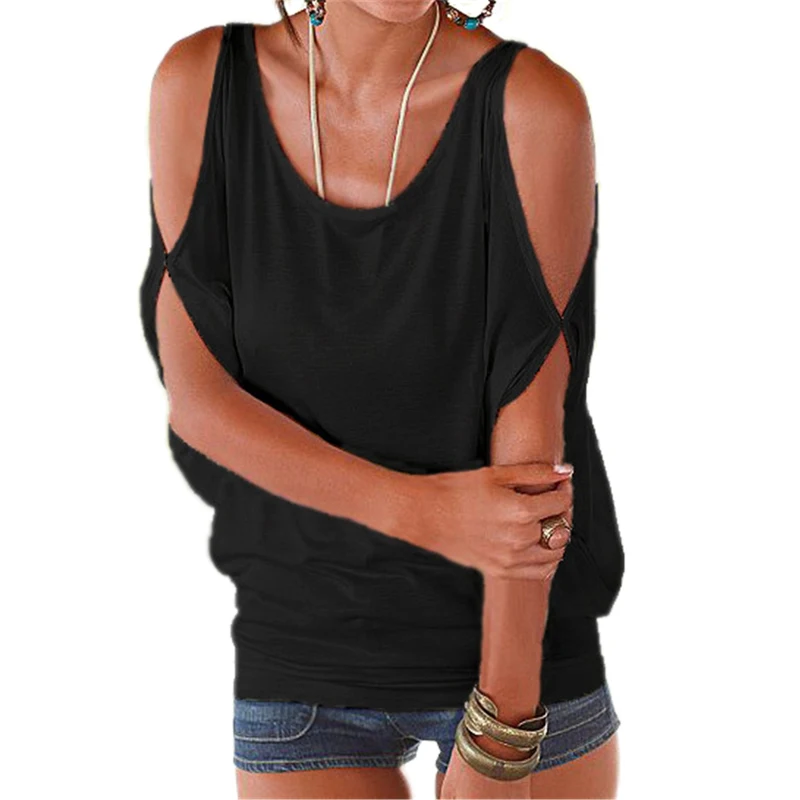 Rogi Summer Shirt For Women Blouses 2019 Sexy Off Shoulder Top Casual O-Neck Batwing Half Sleeve Shirts Beach Tunic Tops Blusas |