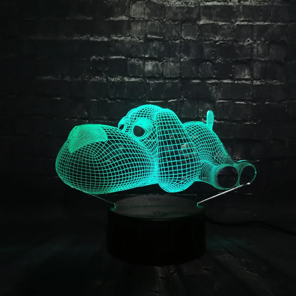 Собака Собачка милый 3D LED Ночник светильник украшение RGB USB лампа спальня спящий 7