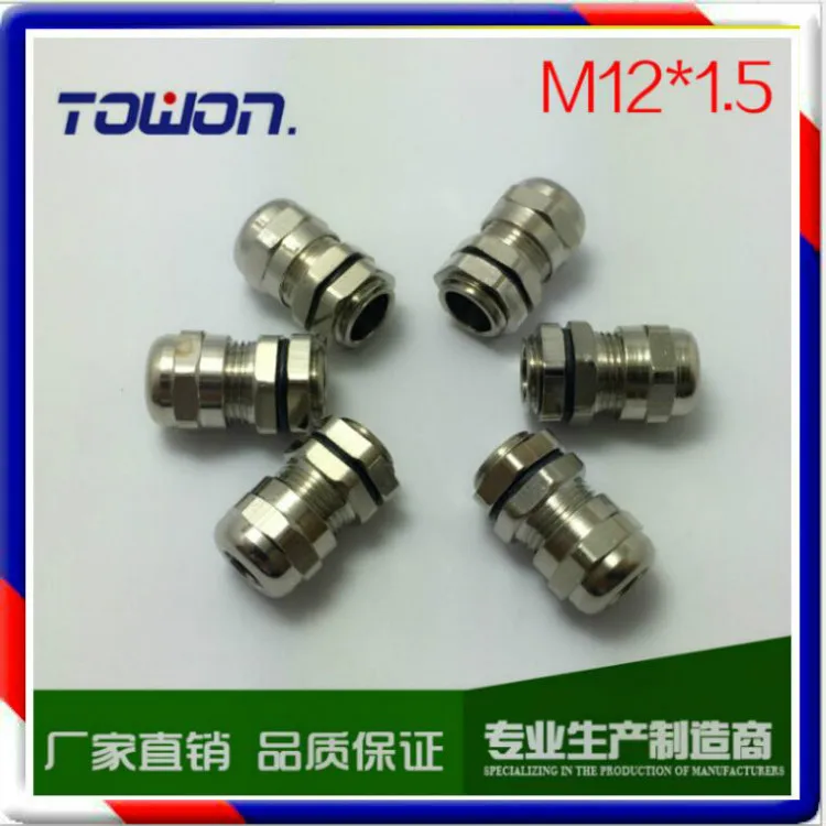 10PCS/lot NEW Waterproof Nickel-plated Brass Connectors Cable Gland M12 Dia. 3~6.5mm | Обустройство дома
