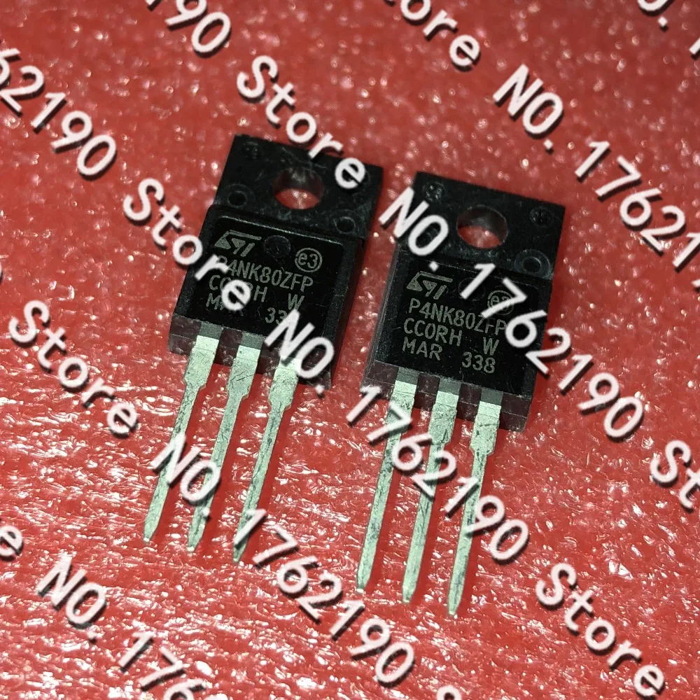 10 шт./лот STP4NK80ZFP P4NK80ZFP TO-220F MOS полевой эффект транзистор | Электронные компоненты и