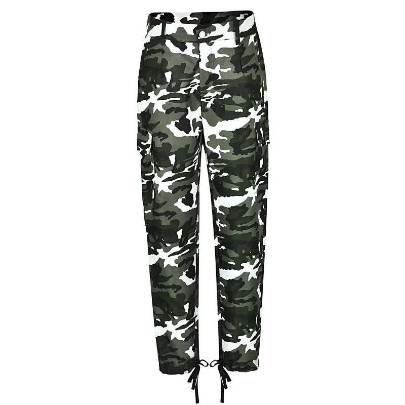 Romacci 4XL 5XL Plus Size Women Clothing Fashion Camouflage Print Long Pants High Waist Pockets Zip Casual Camo Trousers 2019 | Женская